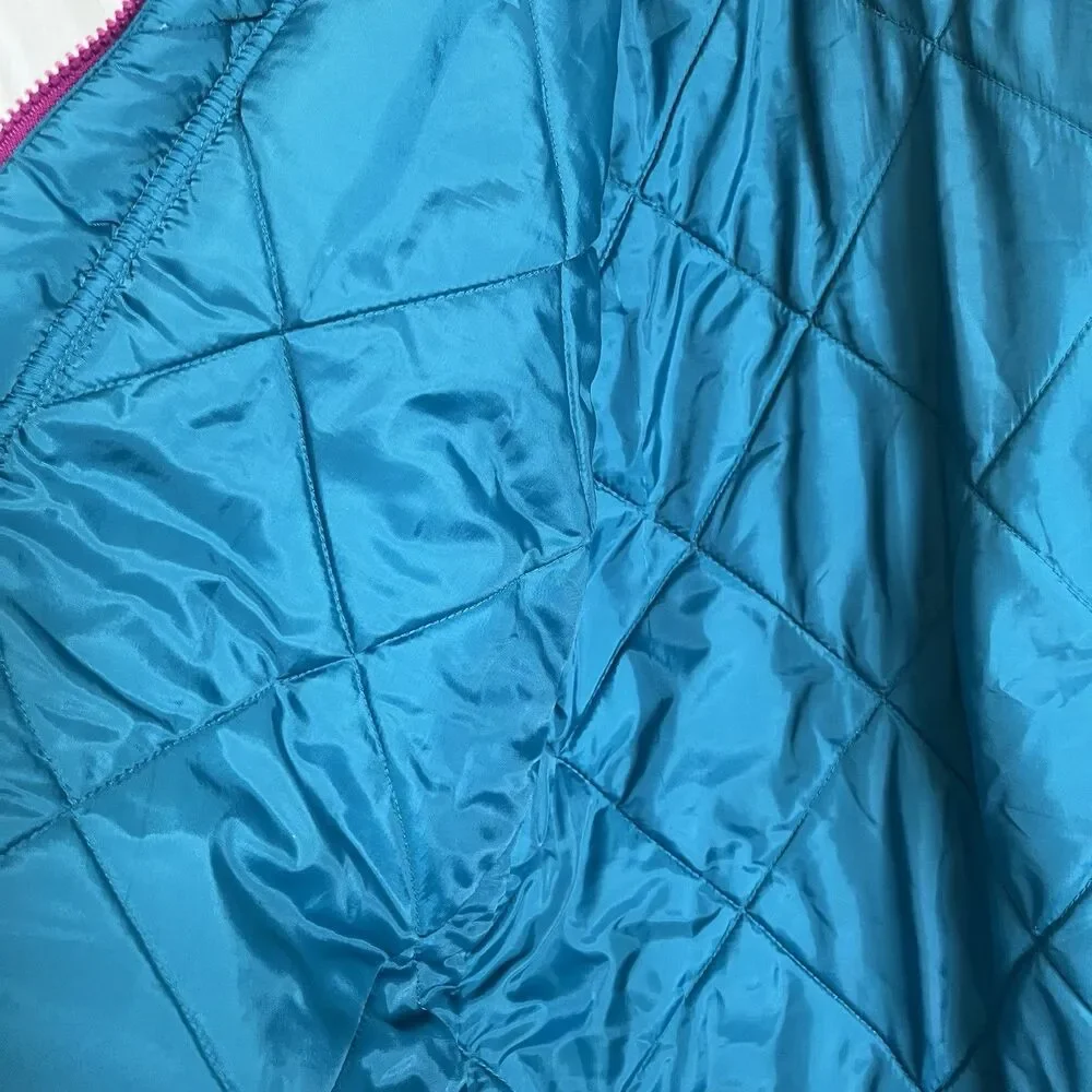 VTG 80s Current Seen Jacket Blue Color-block Womens Medium Retro Ski Coat - Picture 10 of 14